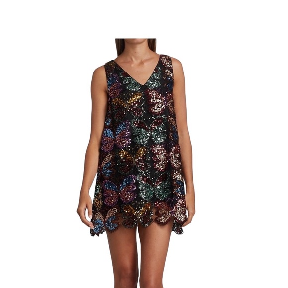 NWT FREE PEOPLE SEQUIN BUTTERFLY DRESS - Picture 2 of 3